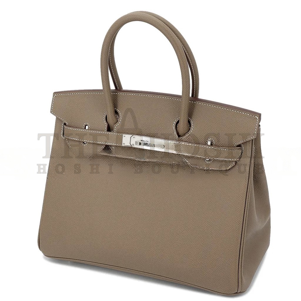 H**me5 BIRKIN 30 TOGO LEATHER ELEPHANT GREY SILVER BUCKLE BAG H028369CK18 (30*22*16cm) Master Quality